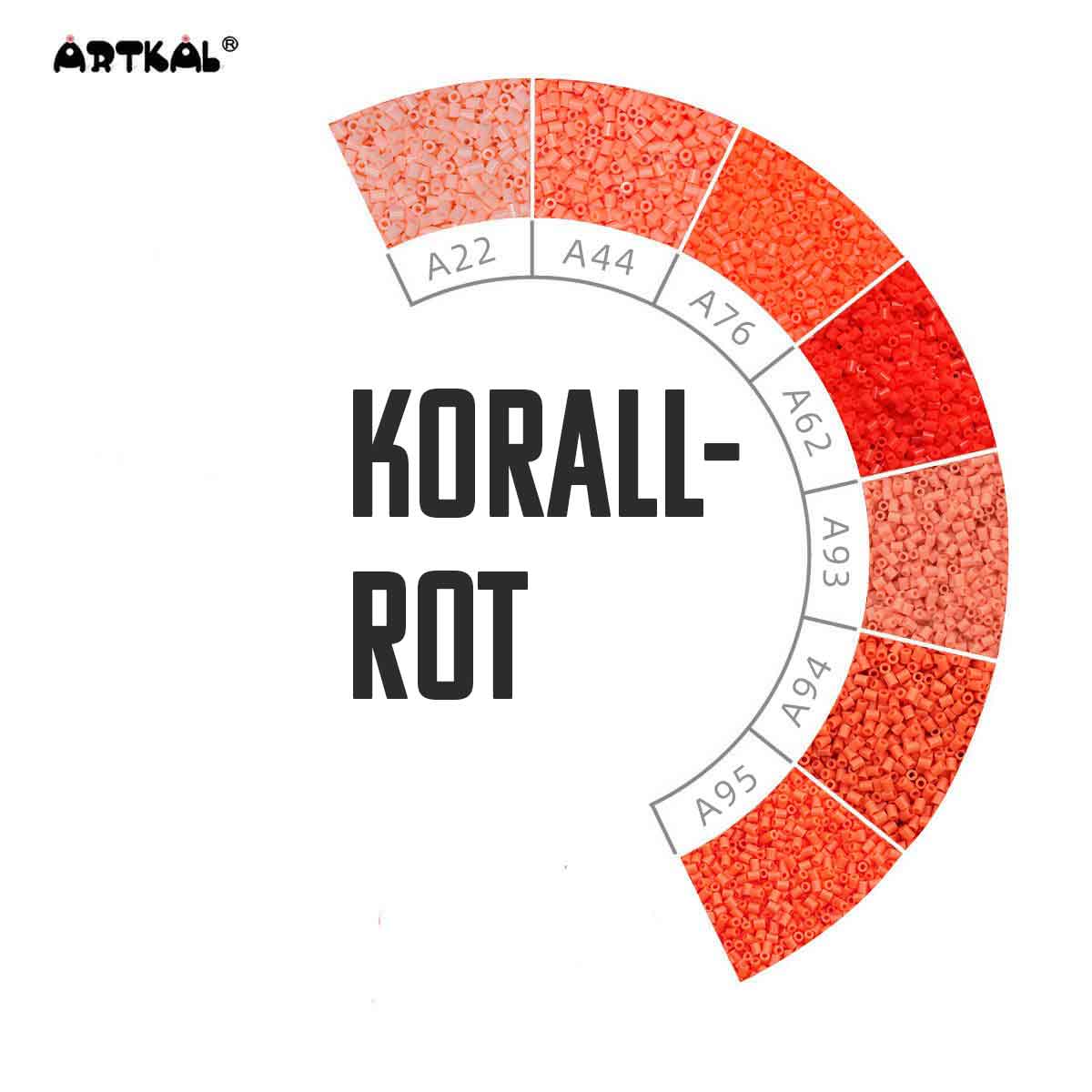 2000 Artkal MINI C 2,6 mm Korallrotöne (hart) von Spielzeughafen