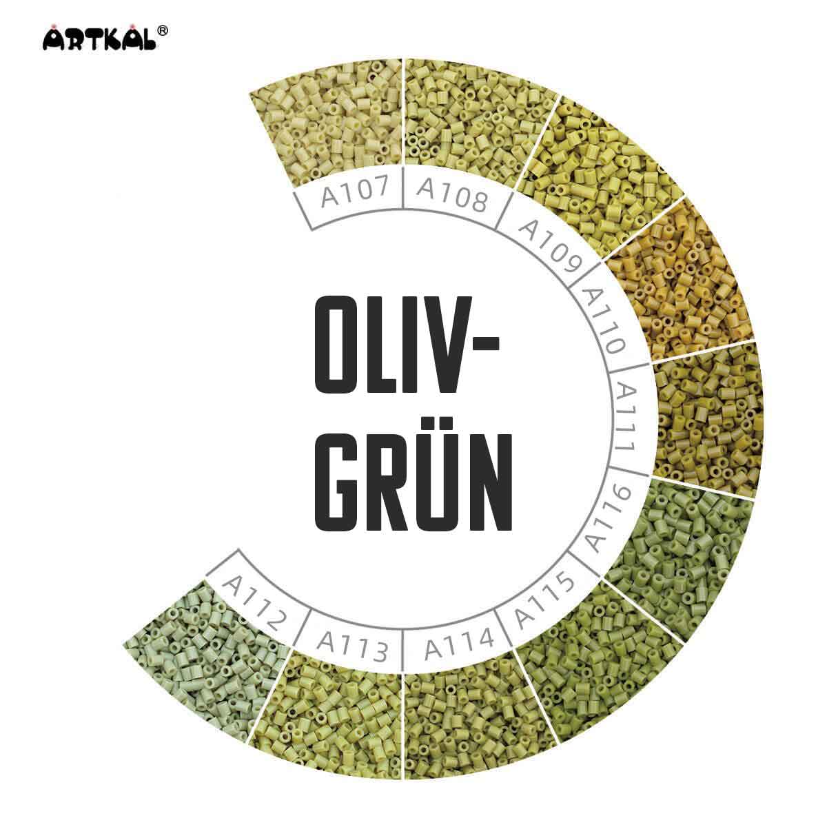 2000 Artkal MINI C 2,6 mm Olivgrüntöne (hart) von Spielzeughafen