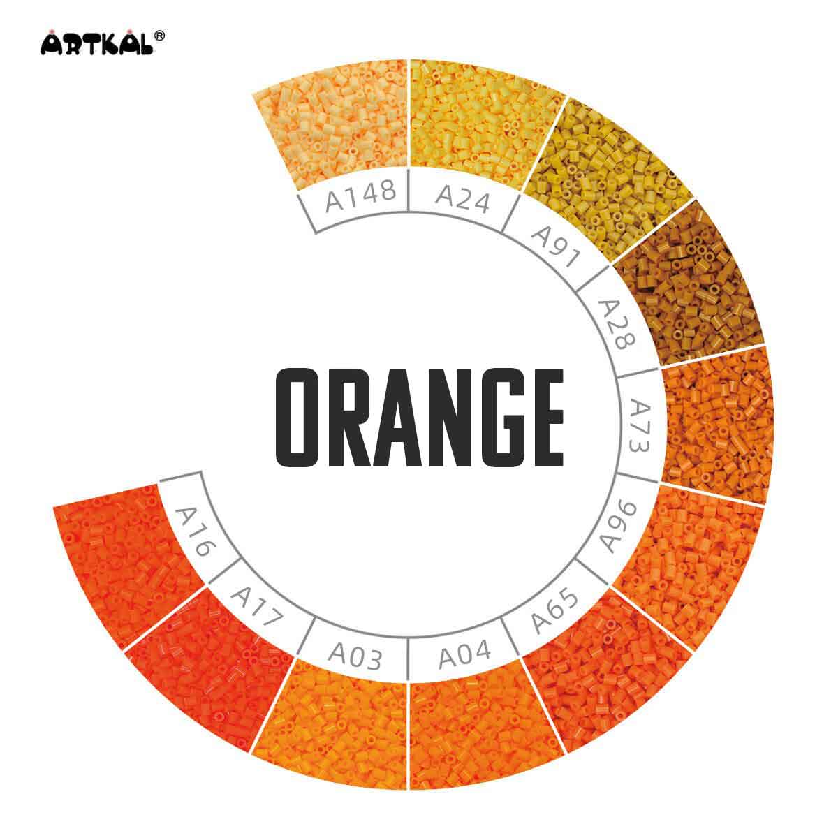 2000 Artkal MINI C 2,6 mm Orangetöne (hart) von Spielzeughafen