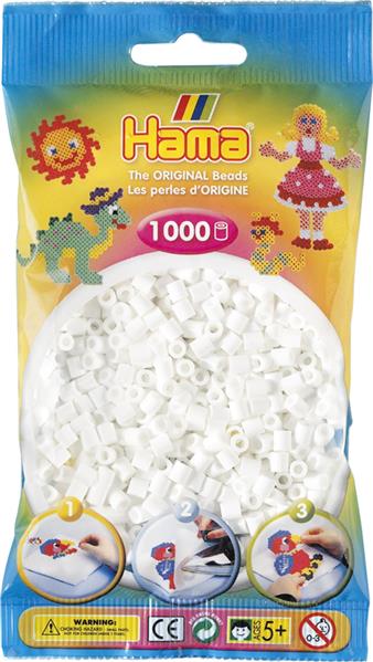 Hama Bügelperlen – Weiß, Midi 5 mm (1000 Stk)