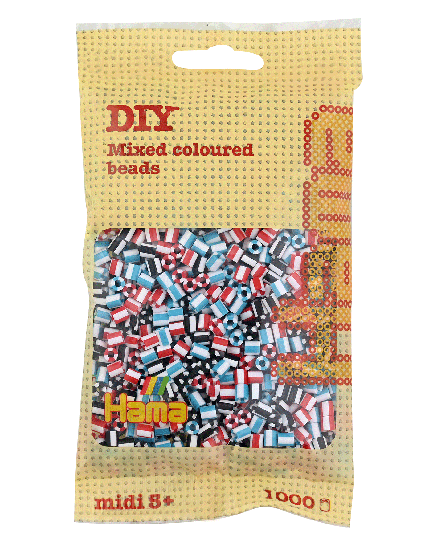 1000 Midi Bügelperlen - Mix 91 gestreift