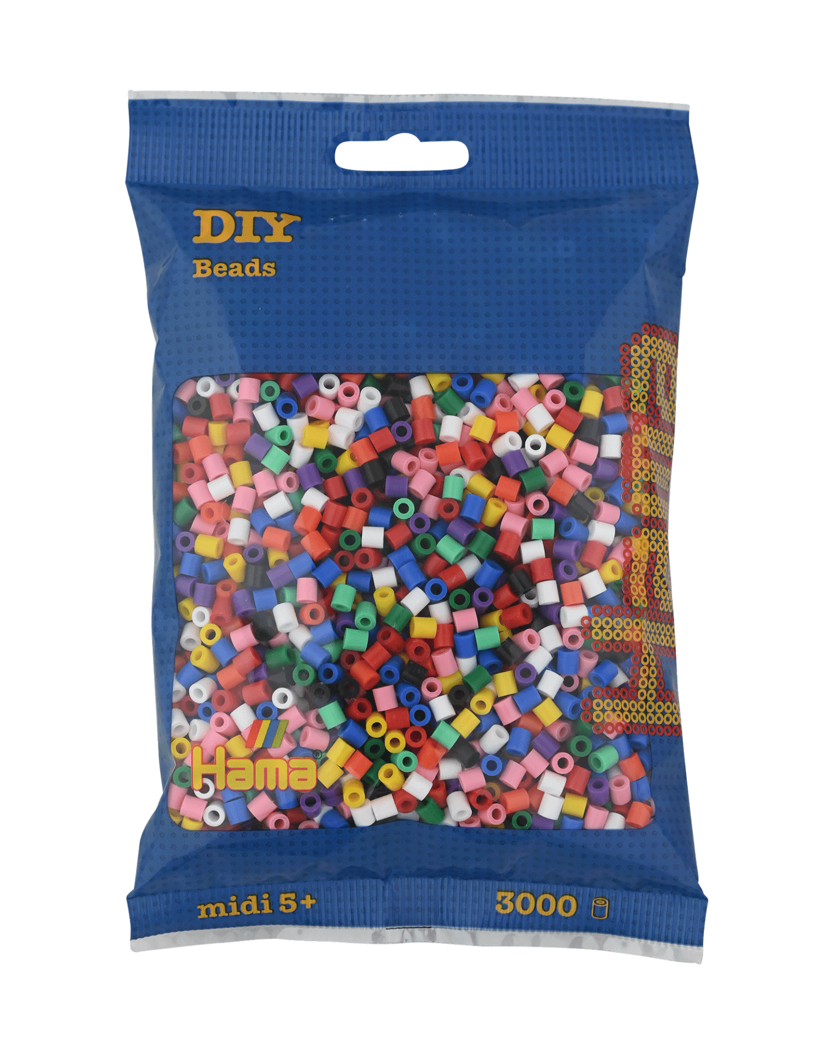 3000 Hama Midi Bügelperlen - Mischung 01, 03 - 07, 09 - 11, 18 von Spielzeughafen