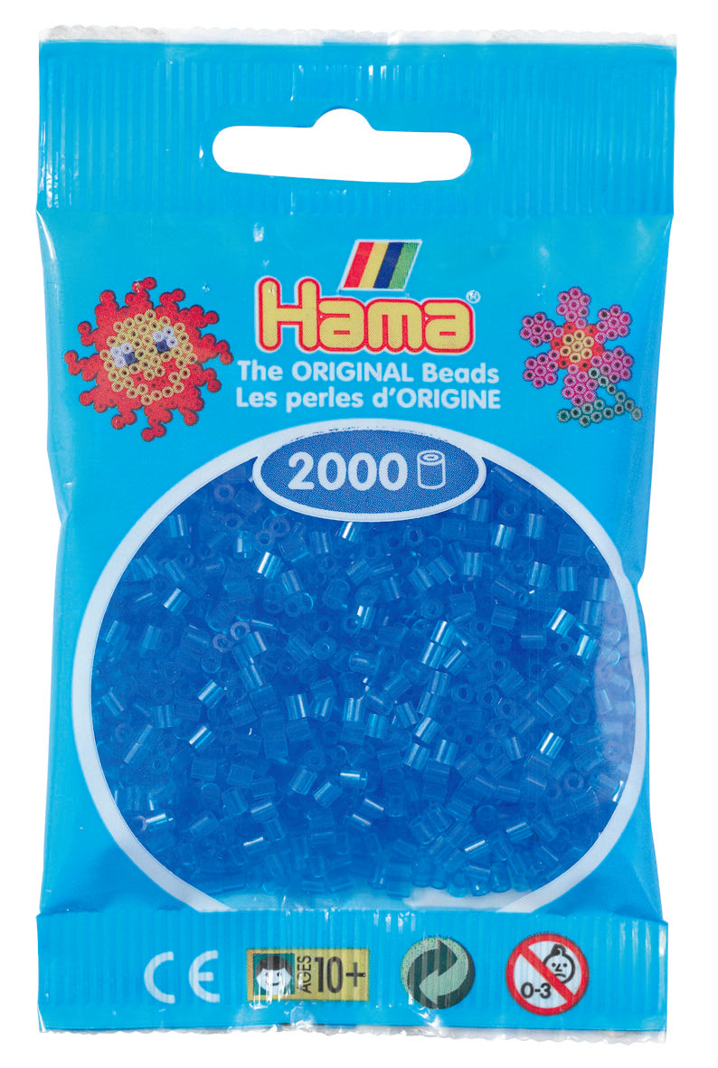 2000 Mini Bügelperlen - Transparent-Blau
