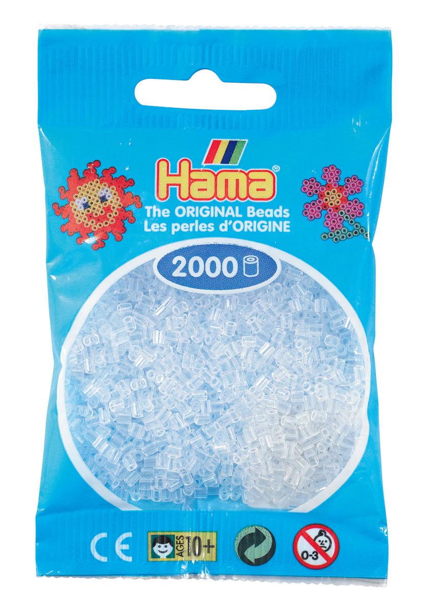2000 Mini Bügelperlen - Transparent-Weiß