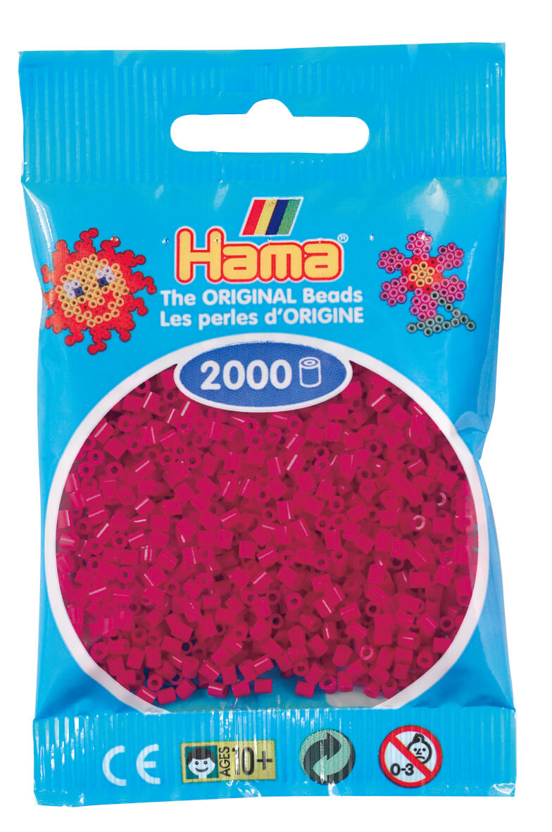 2000 Mini Bügelperlen - Violettrot