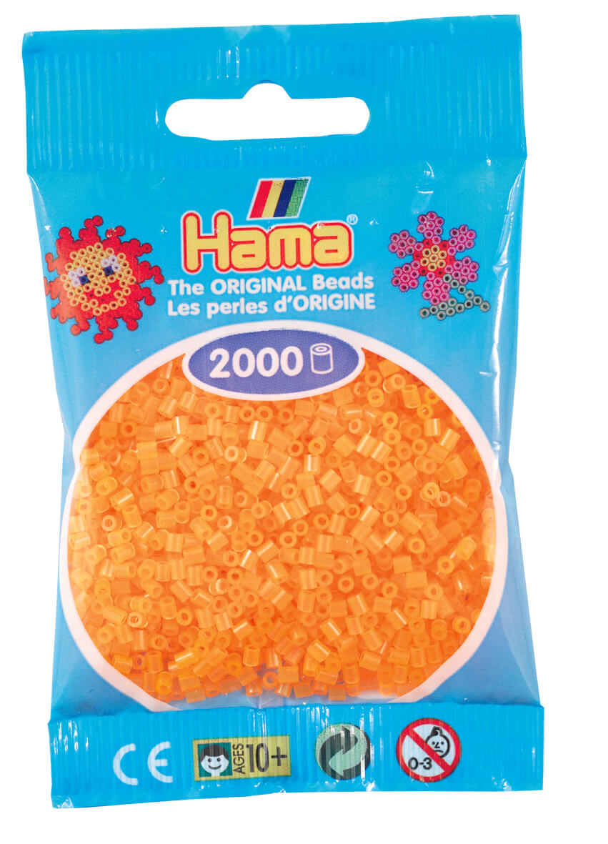2000 Mini Bügelperlen - Neon-Orange