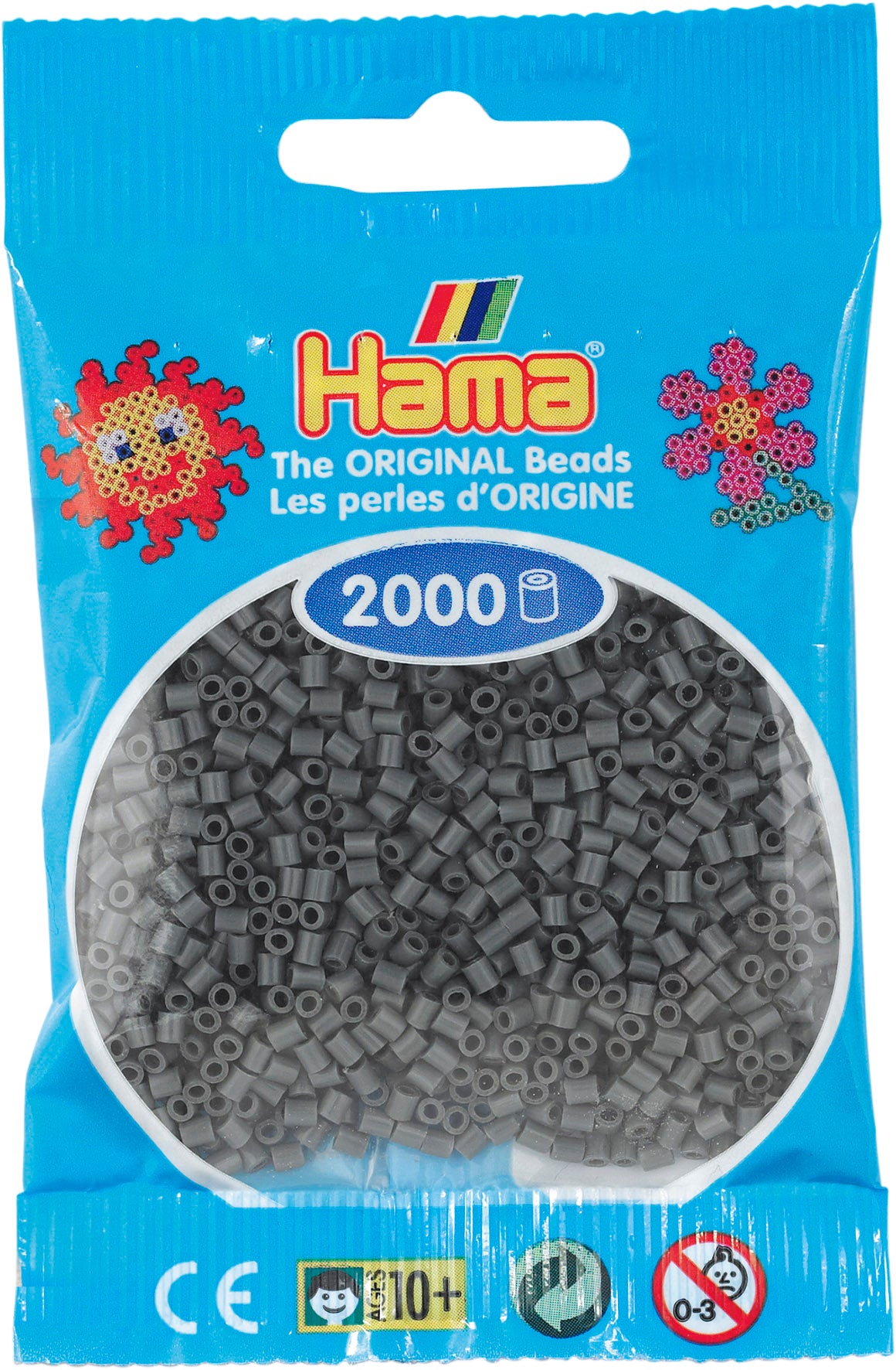 2000 Mini Bügelperlen - Dunkelgrau