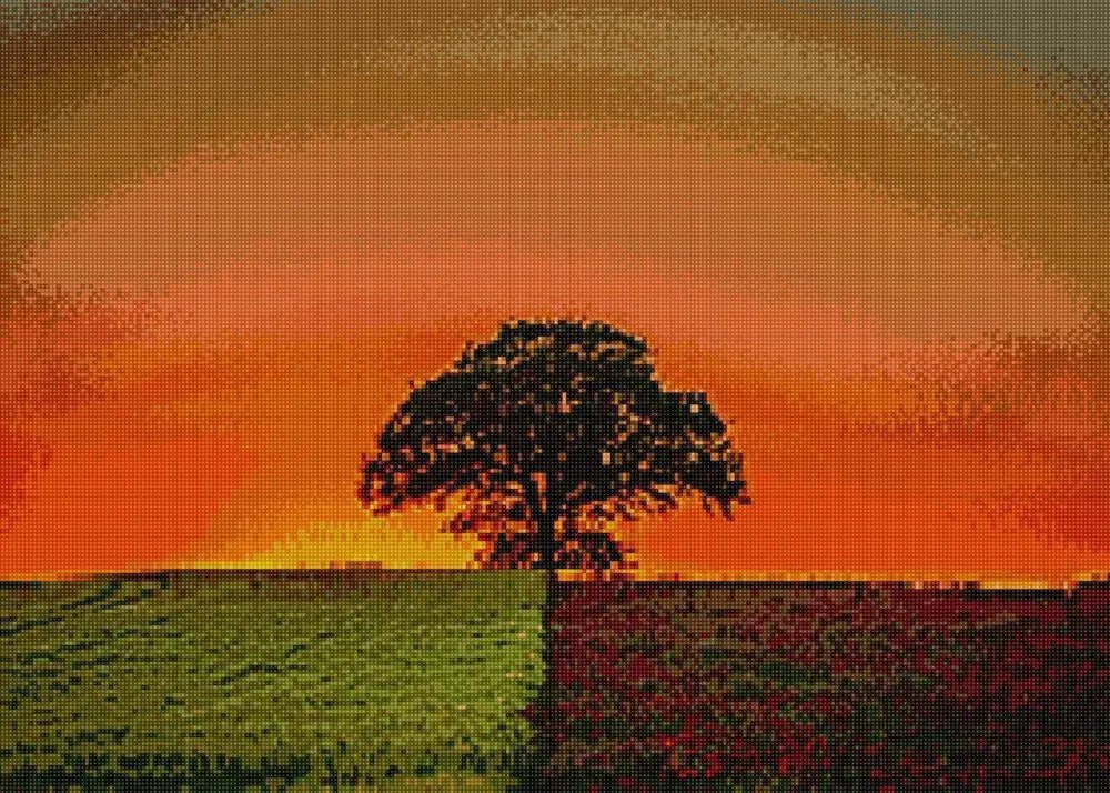 'Baum im Abendlicht' - Quadratisch (exklusiv) von Spielzeughafen