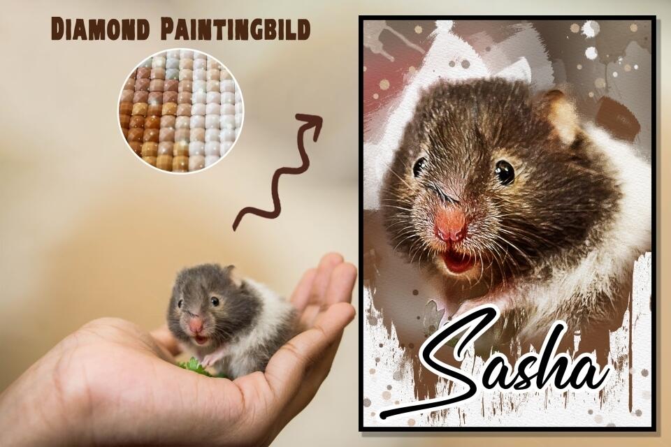 Dein Liebling - als Aquarell Diamond Painting (eckige Steine) von Spielzeughafen