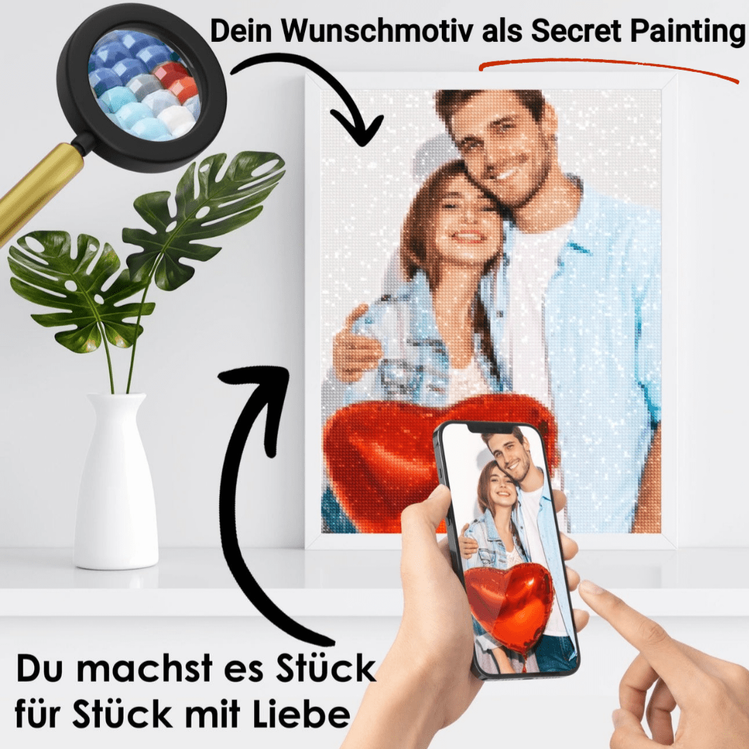Dein Wunschmotiv - als Secret Painting (eckige Steine) von Spielzeughafen