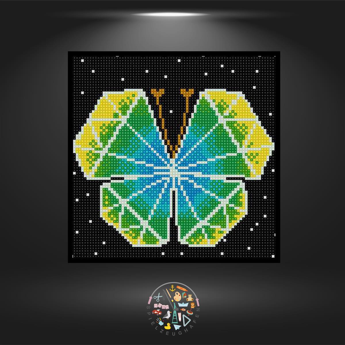 Diamond Butterfly - Quadratisch mit Strass (eckig) von Spielzeughafen