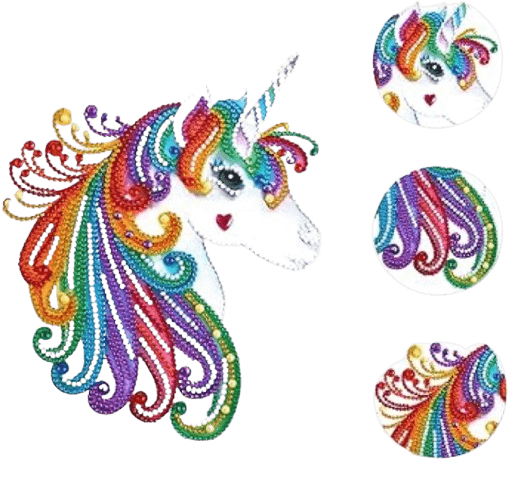 Diamond Painting Aufkleber 'Einhorn' (20) von Spielzeughafen