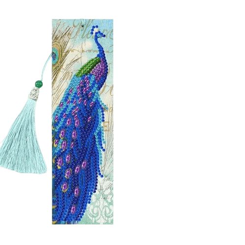 Diamond Painting Lesezeichen 'Pfau' (43) von Spielzeughafen