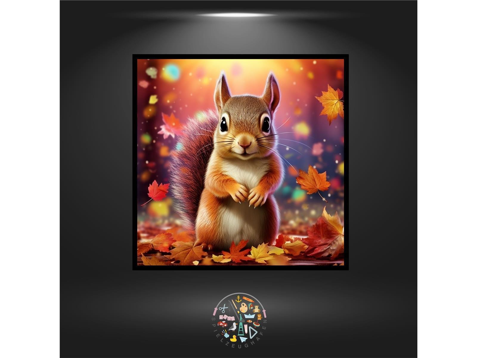 Eichhörnchen im Herbstwald - Quadratisch von Spielzeughafen