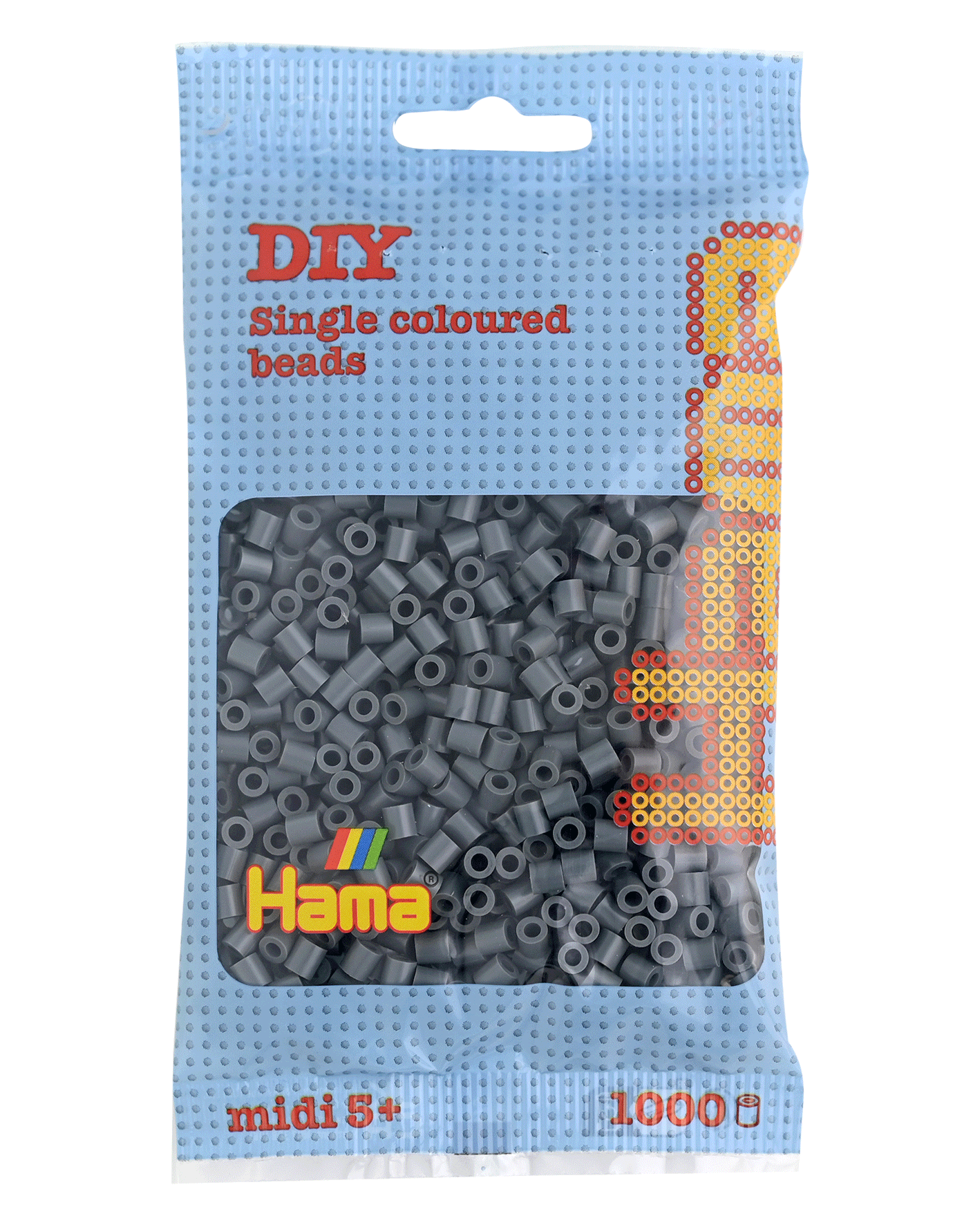 Hama Bügelperlen – Dunkelgrau, Midi 5 mm (1000 Stk) von Spielzeughafen