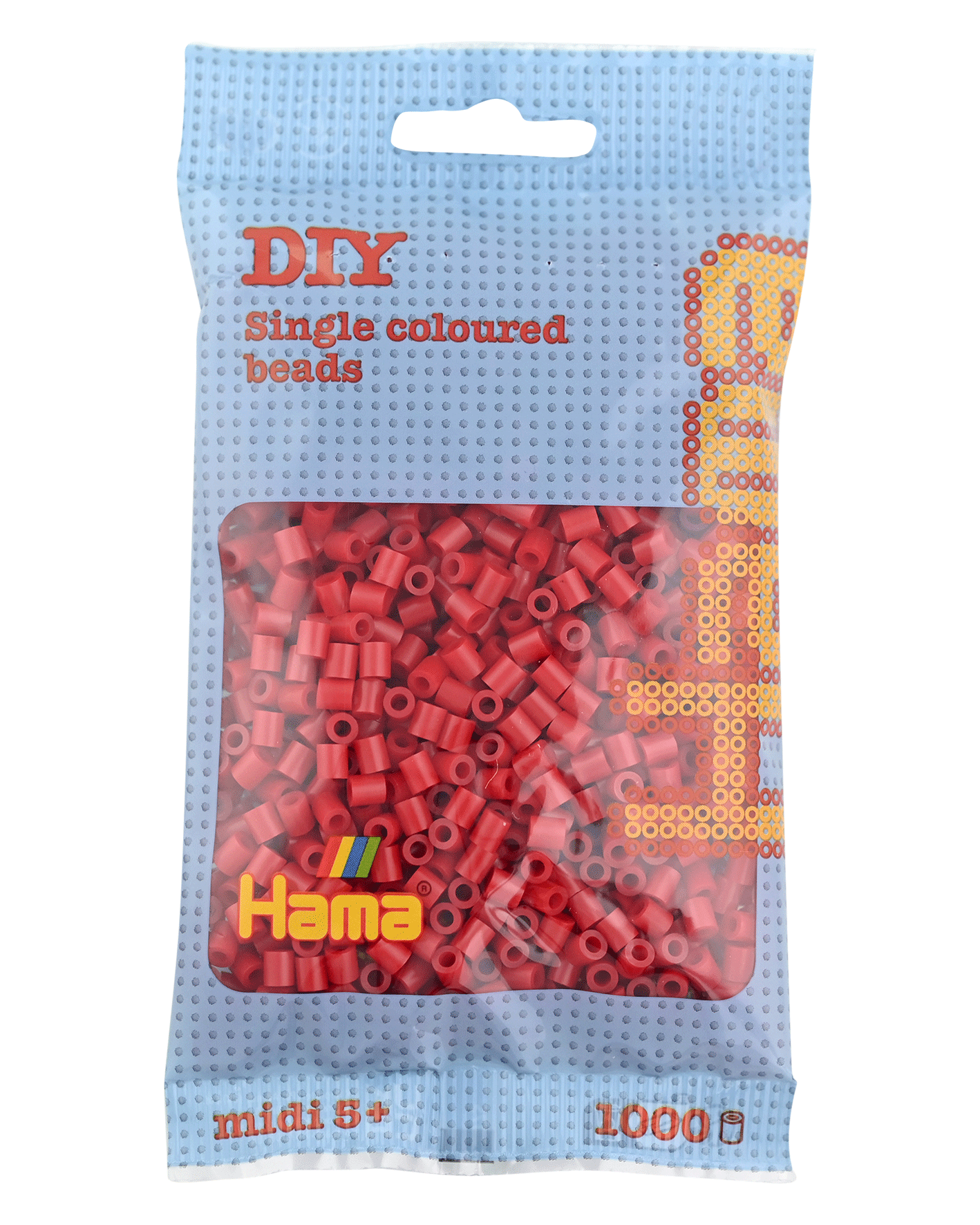 Hama Bügelperlen – Mittelrot, Midi 5 mm (1000 Stk) von Spielzeughafen