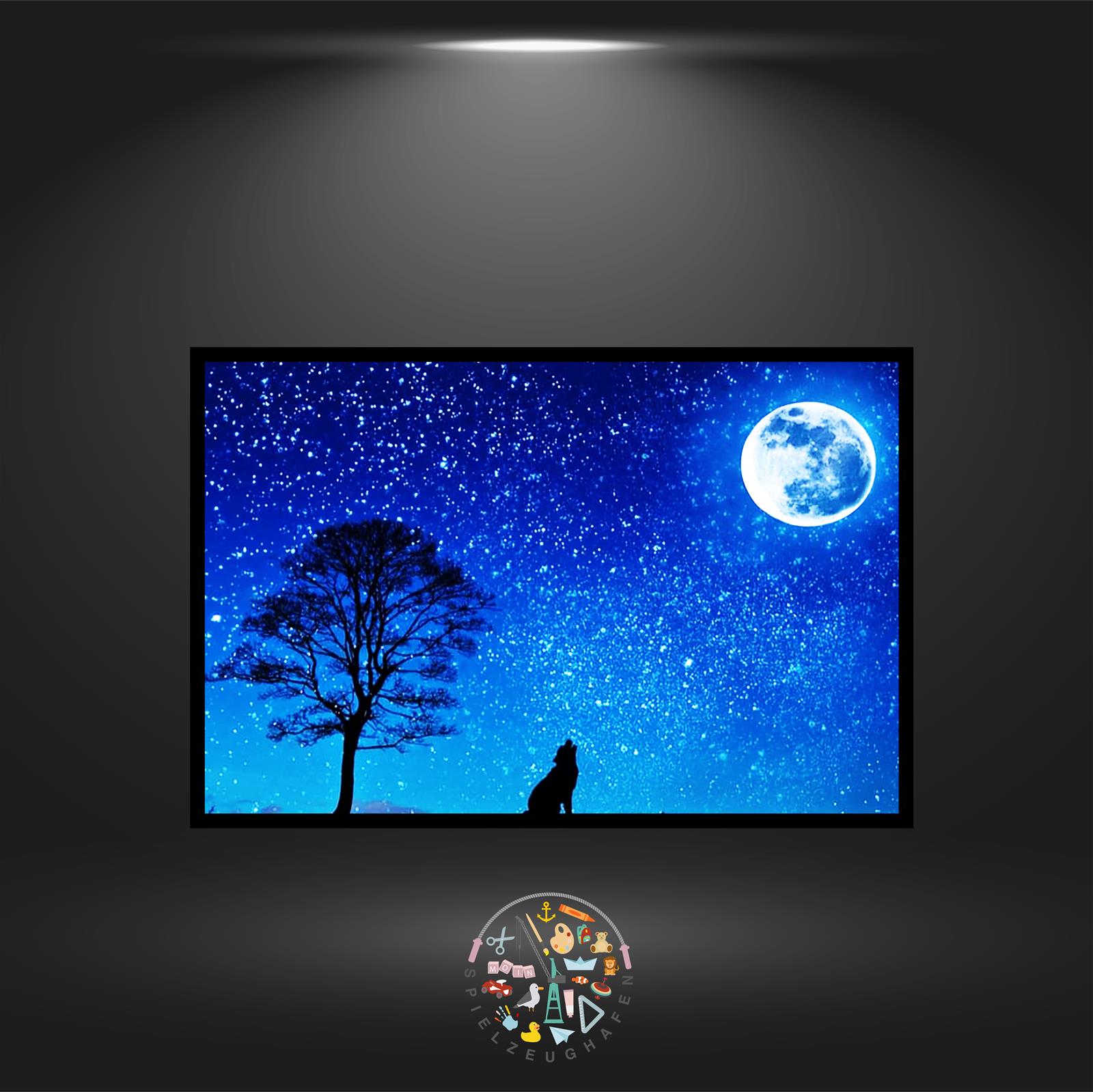 'Howling at the moon' - Quadratisch Nachtleuchtend von Spielzeughafen