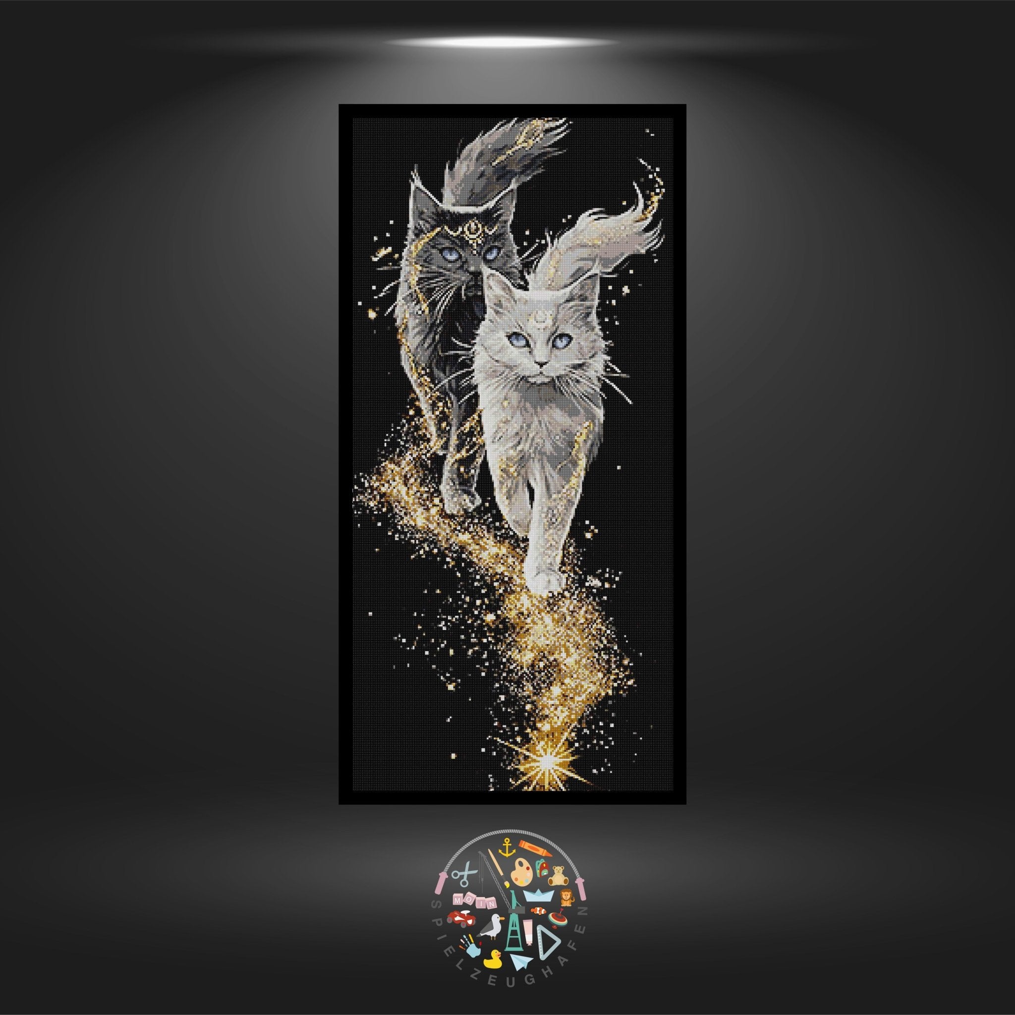 Katzen 'YinYang 2' - Quadratisch mit eckig Strass von Spielzeughafen