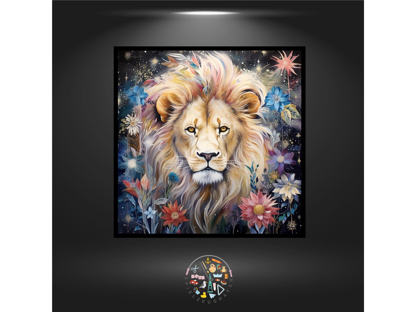 Löwe 'Flowerpower' - Quadratisch mit AB von Spielzeughafen