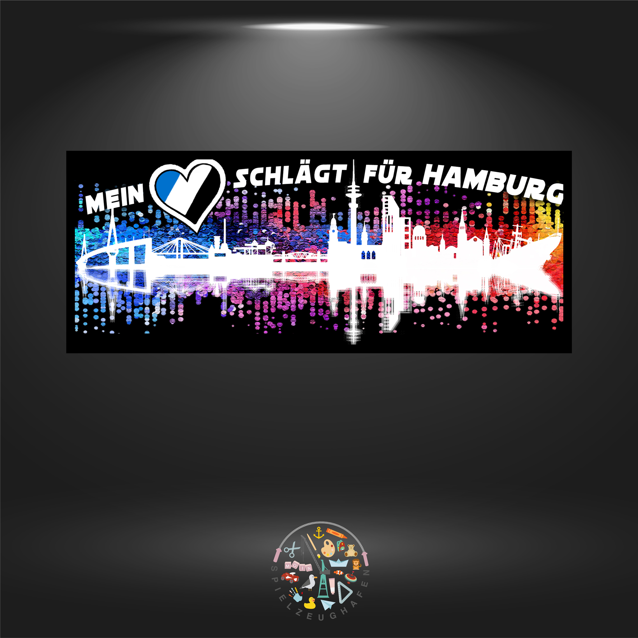 Skyline Hamburg - Strass rund
