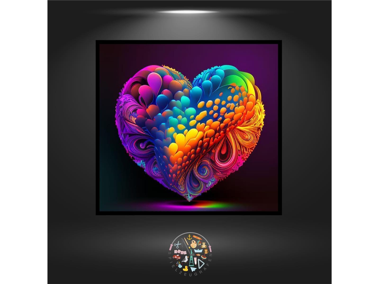 Regenbogenherz - Quadratisch mit AB von Spielzeughafen