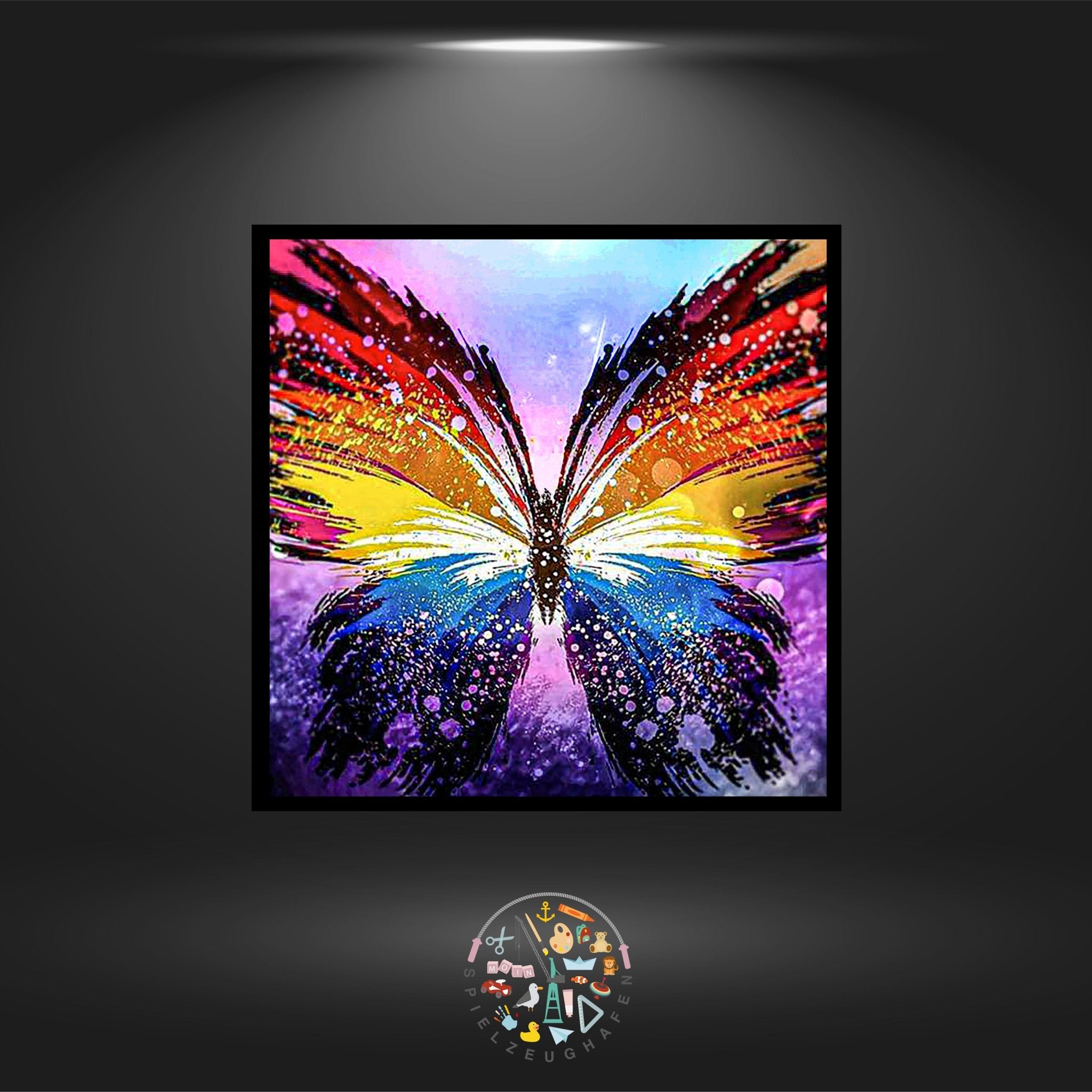 Schmetterling 'Asmala' - Strass / Rhinestone Schwarz - / Weiß - Druck von Spielzeughafen