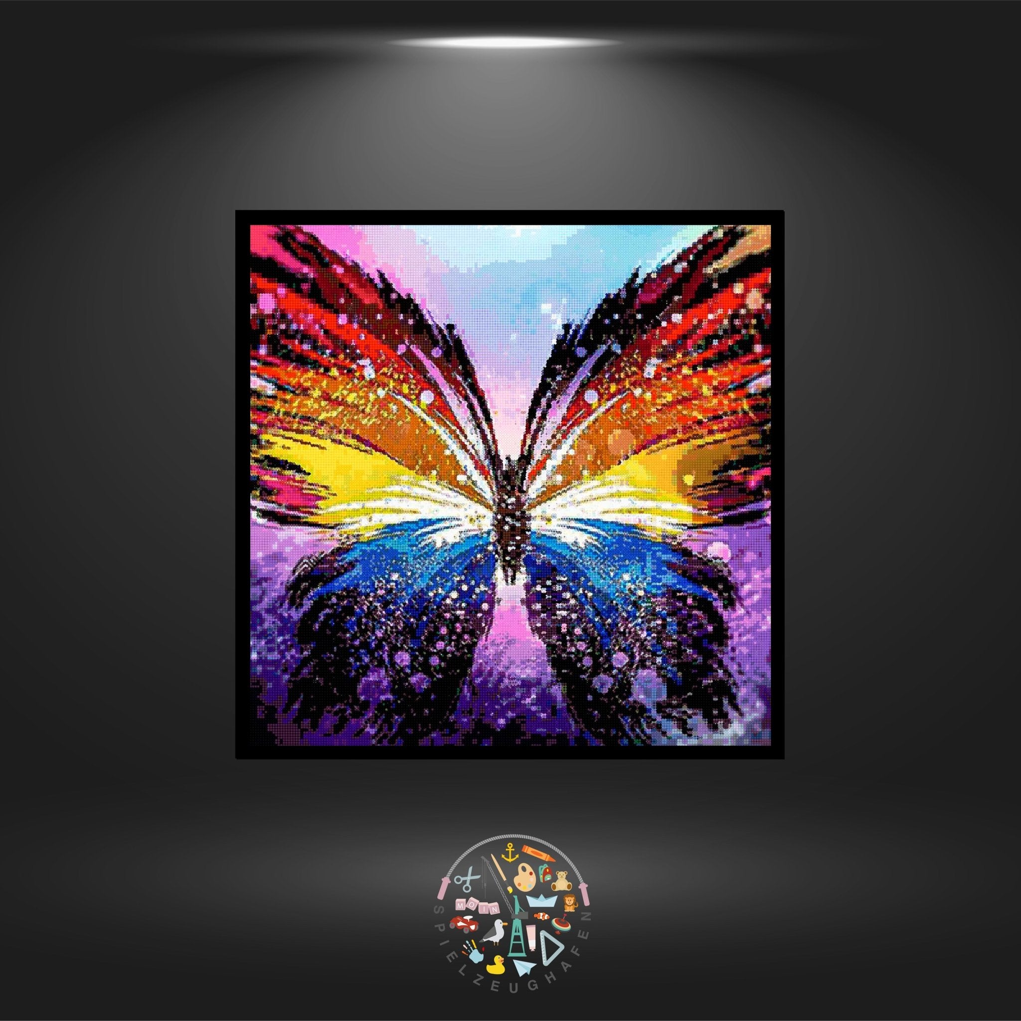 Schmetterling 'Asmala' - Strass / Rhinestone Schwarz - / Weiß - Druck von Spielzeughafen