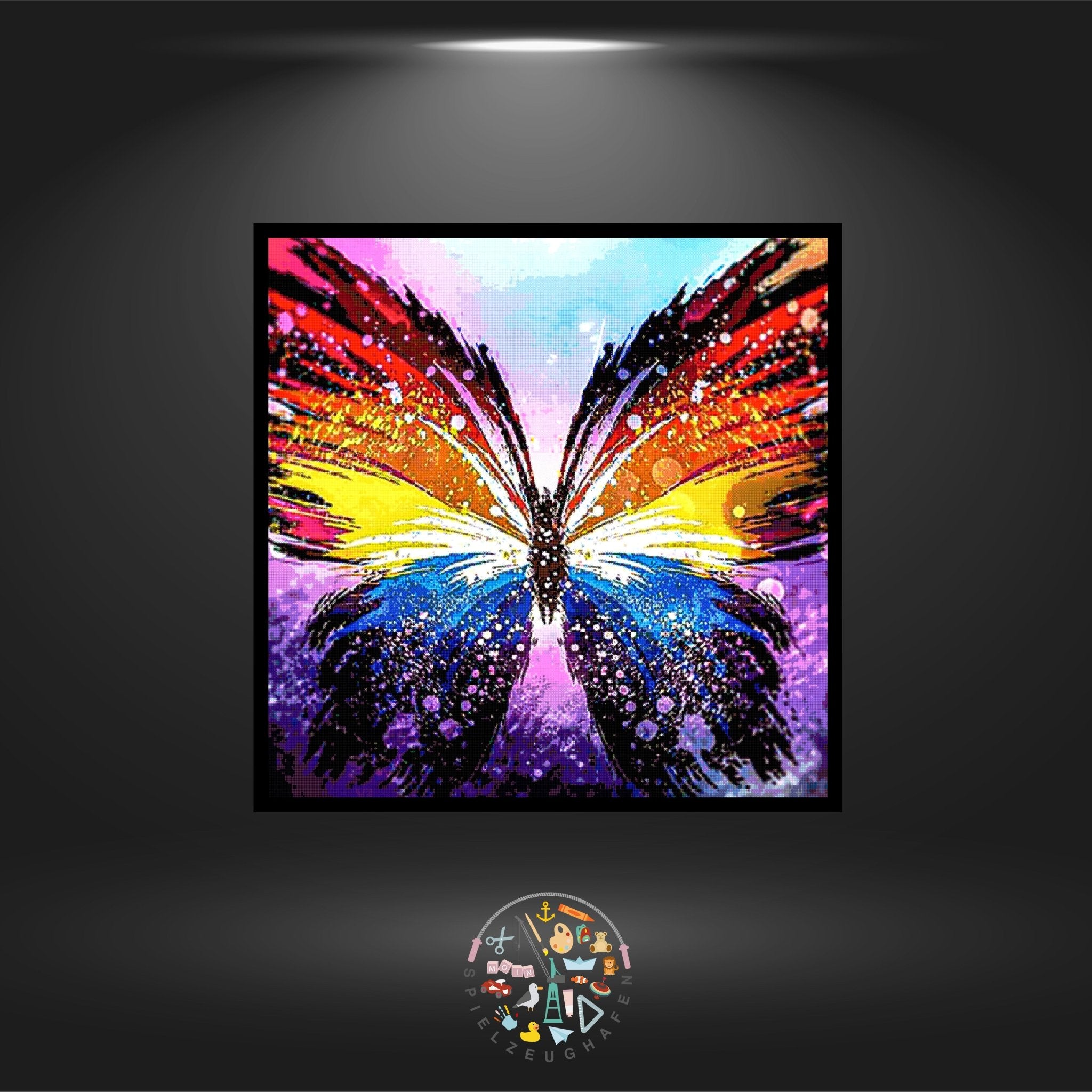 Schmetterling 'Asmala' - Strass / Rhinestone Schwarz - / Weiß - Druck von Spielzeughafen