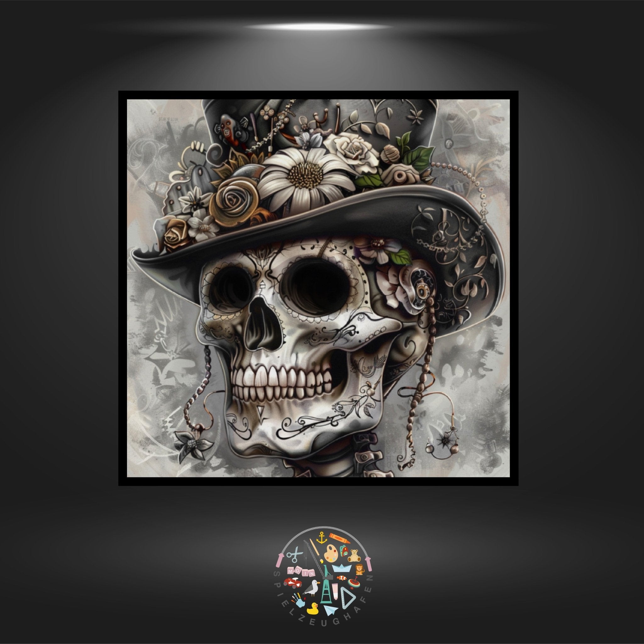 Skull 'Elegantly'Quadratisch mit eckig Strass von Spielzeughafen
