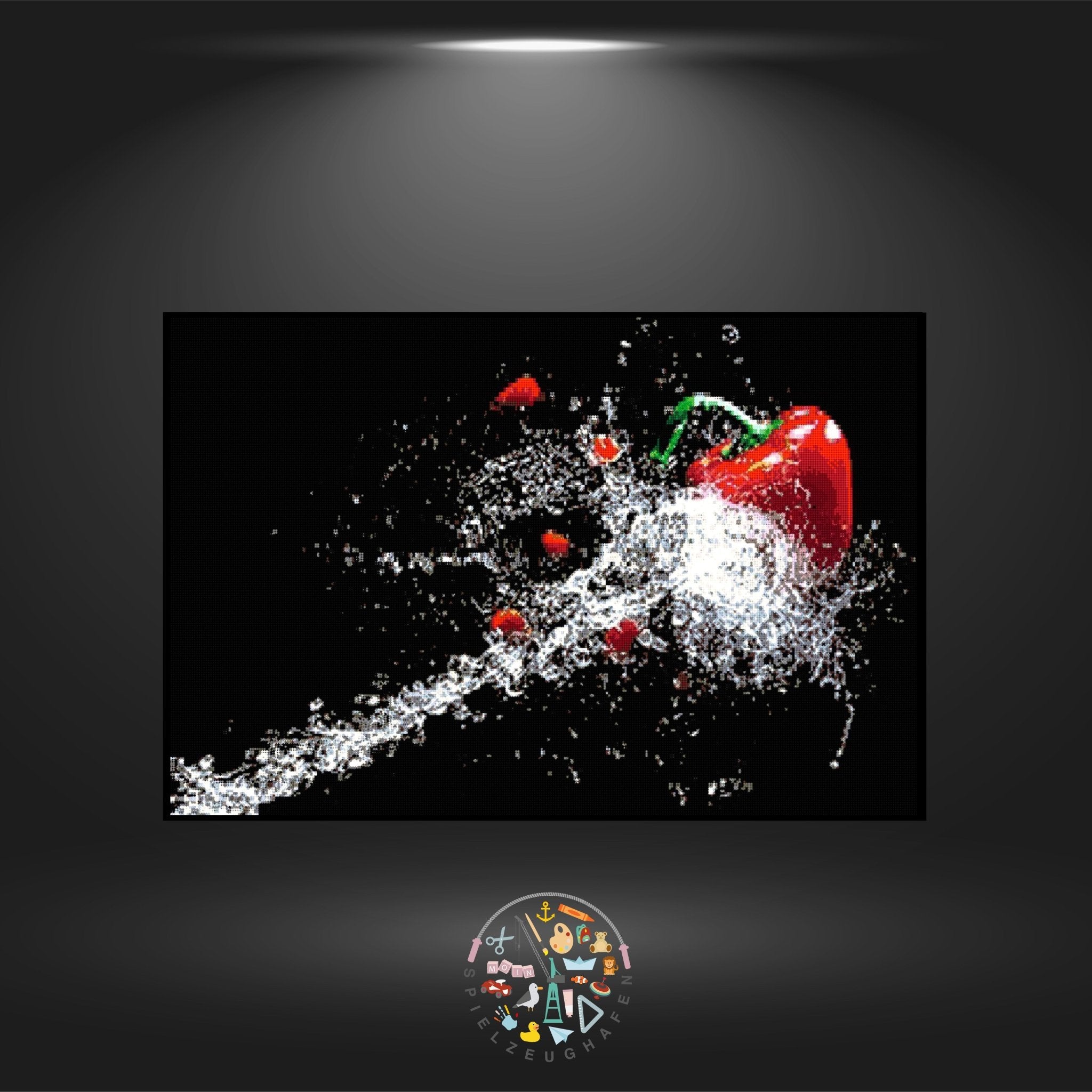 'Splashes of water' - Strass / Rhinestone Schwarz - / Weiß - Druck von Spielzeughafen