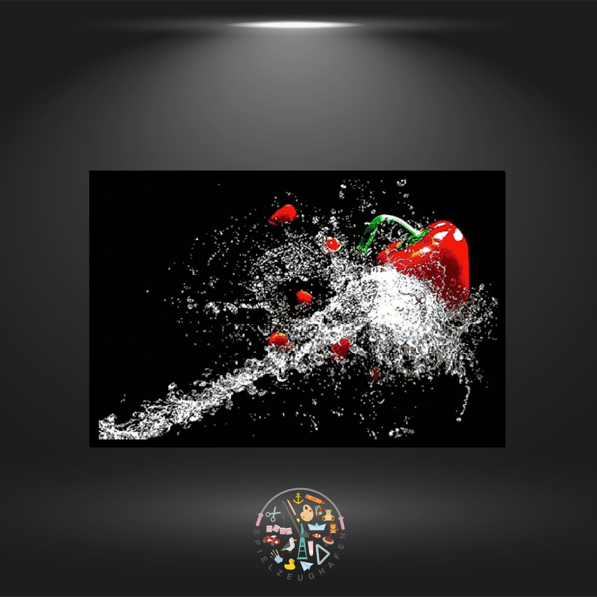 'Splashes of water' - Strass / Rhinestone Schwarz - / Weiß - Druck von Spielzeughafen