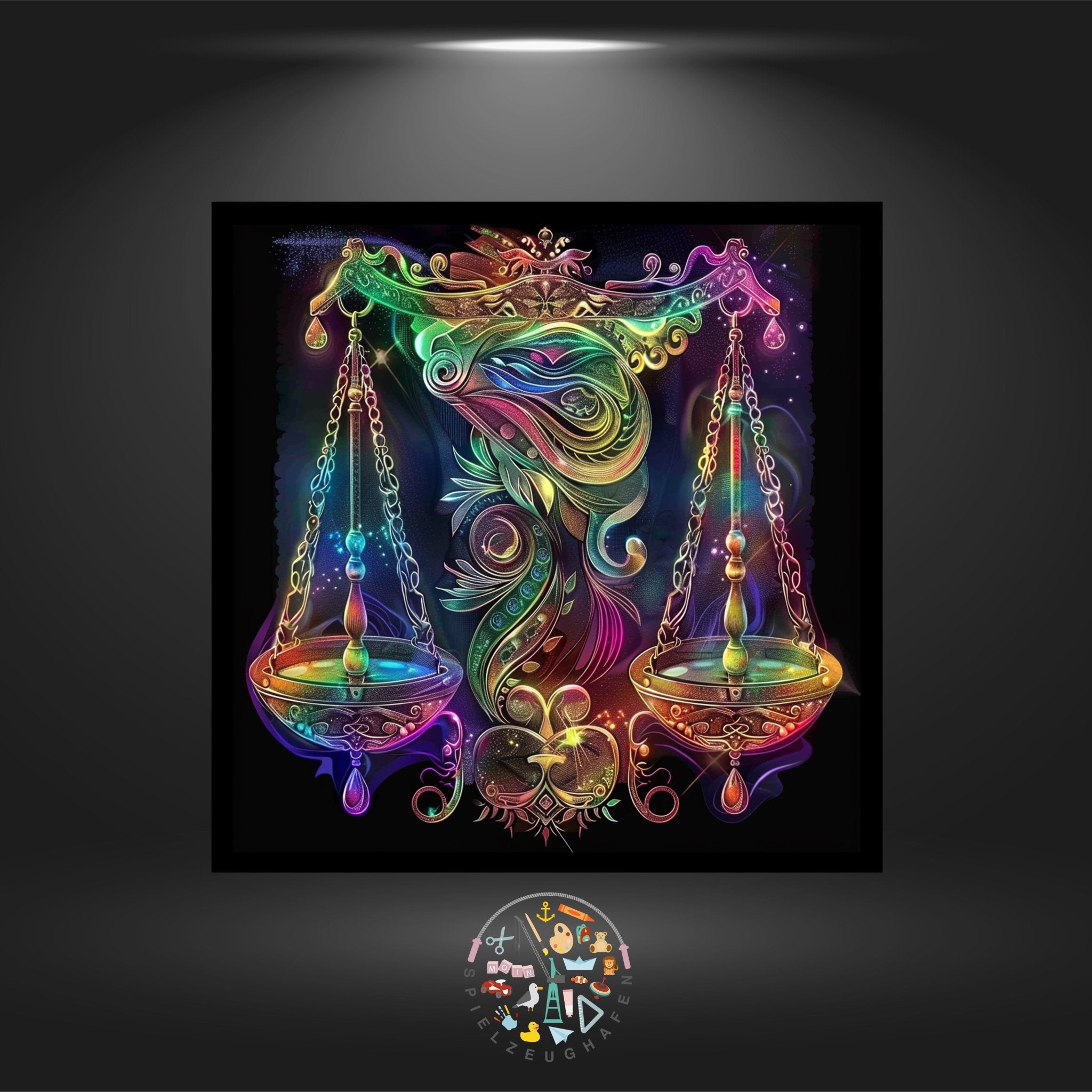 Sternzeichen Waage Bunt - Quadratisch mit AB von Spielzeughafen