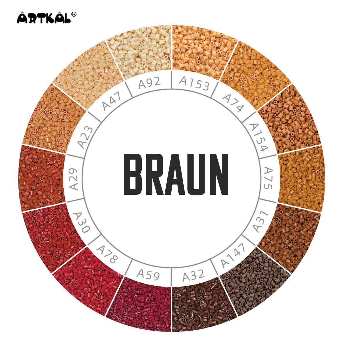 2000 Artkal MINI A 2,6mm Brauntöne (soft) von Spielzeughafen