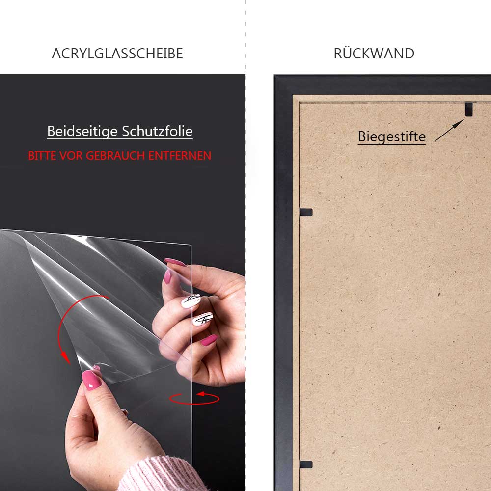 Bilderrahmen 'Monza' Alu geschliffen mit Acrylglas von Spielzeughafen