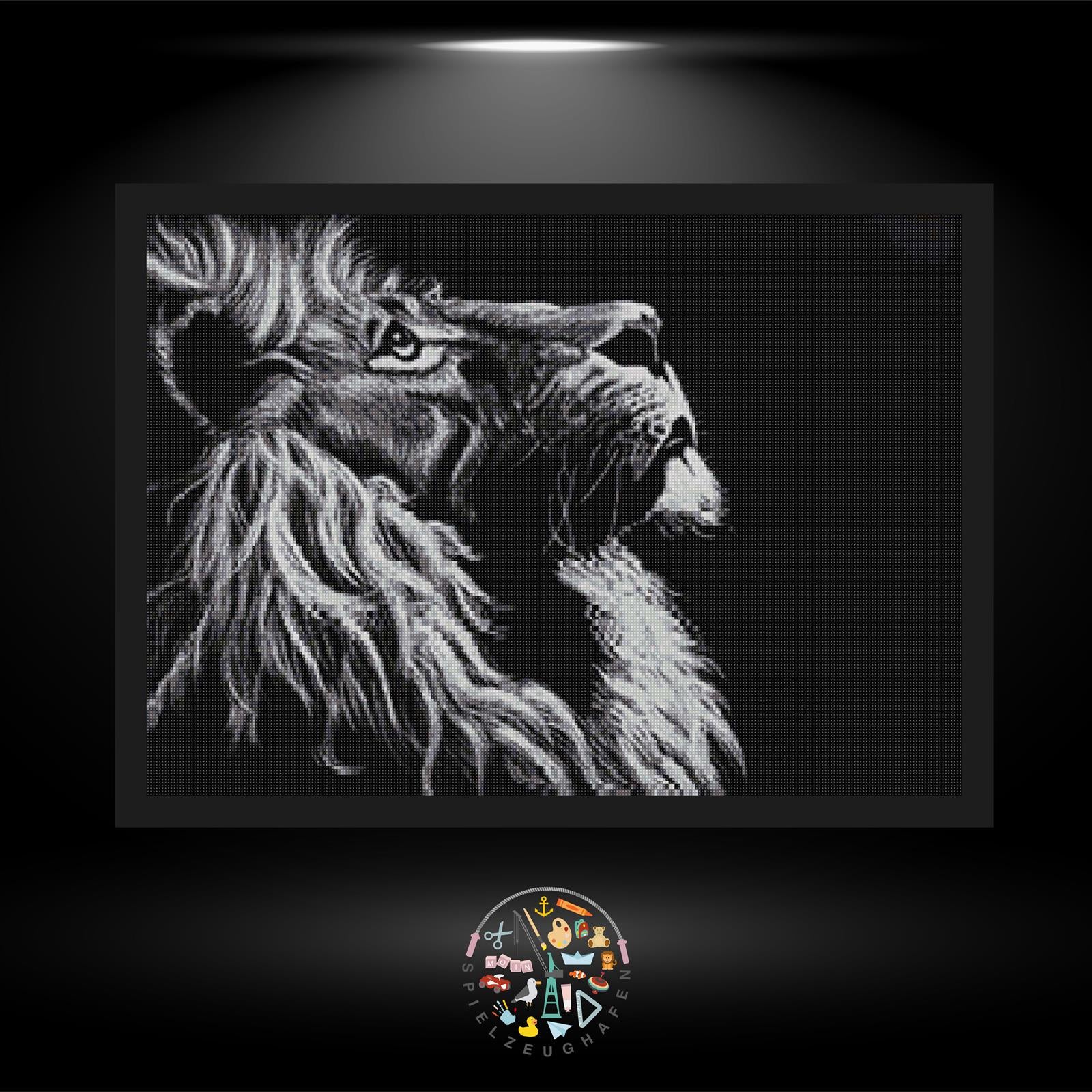 Black and white lion - Quadratisch von Spielzeughafen