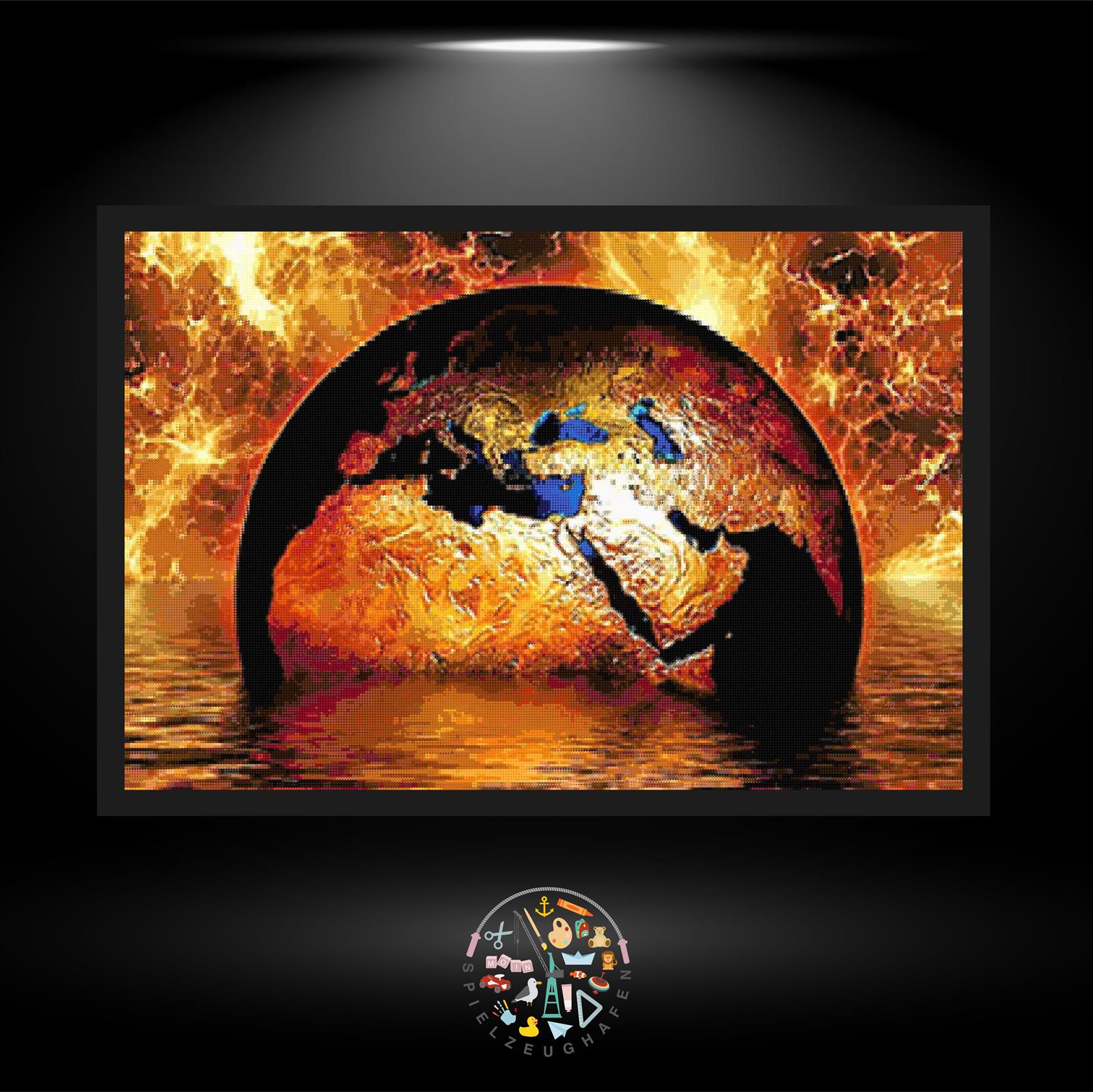 'Brennende Erde' - Strass / Rhinestone von Spielzeughafen