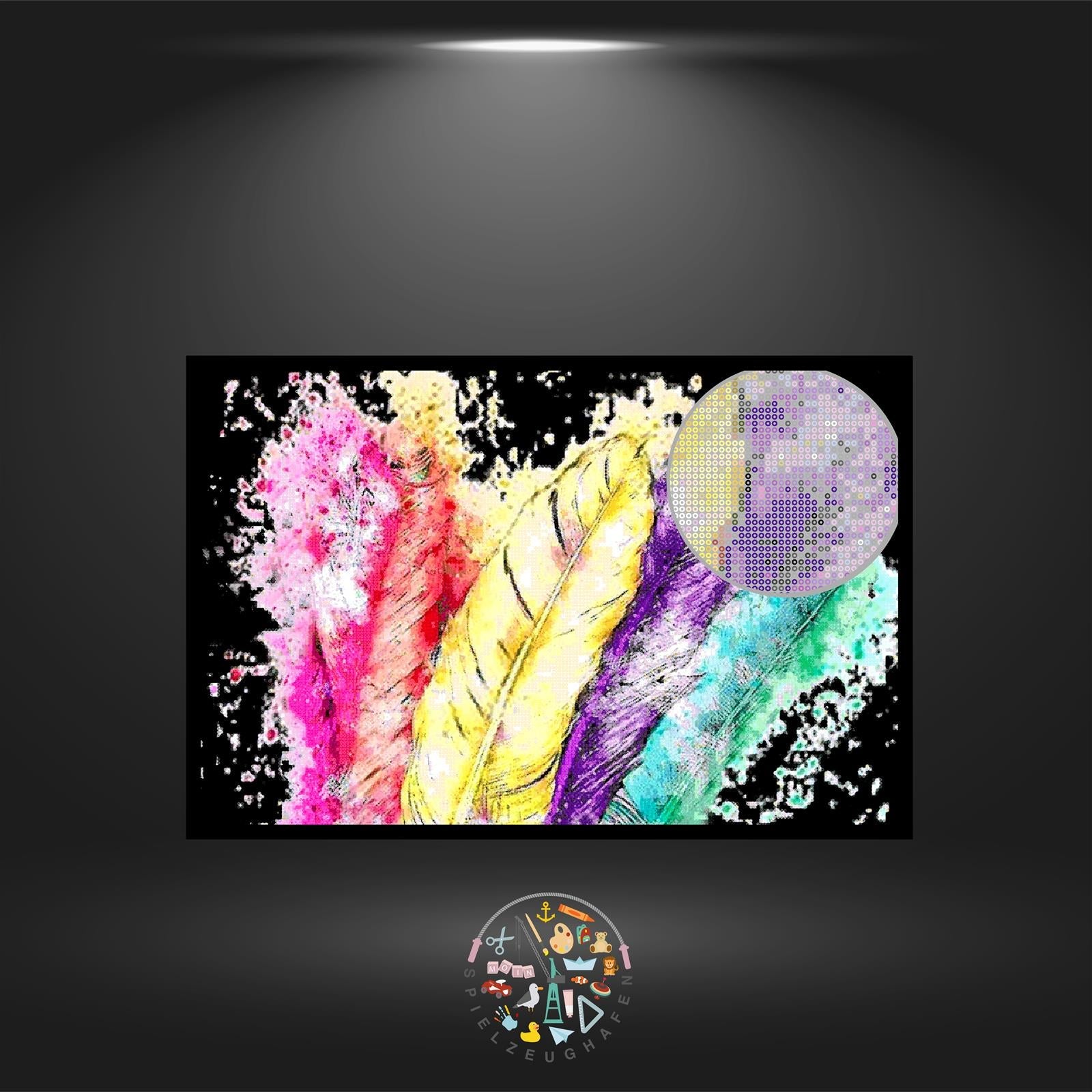 Bunte Federn - Bügelperlen von Spielzeughafen