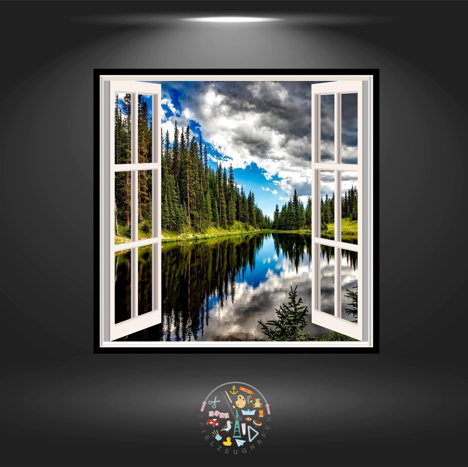 Fenster Mountain stream - Quadratisch von Spielzeughafen