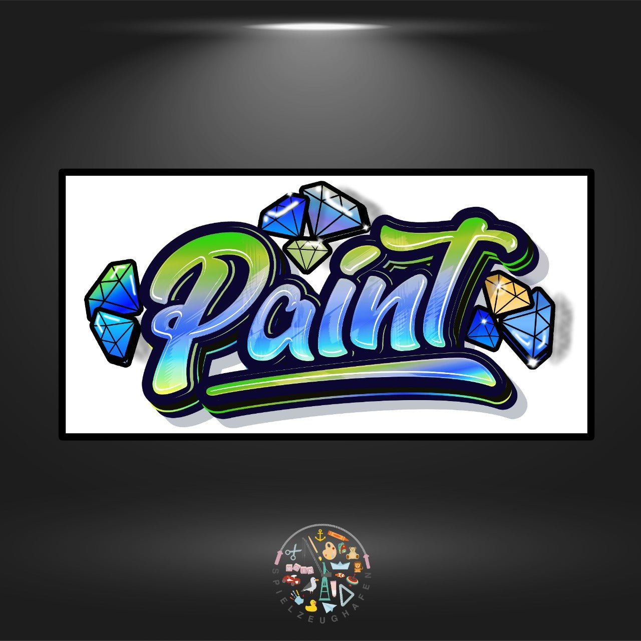 Paint Blue - Quadratisch/ Strass (eckig)/ Nachtleuchtend/ AB von Spielzeughafen