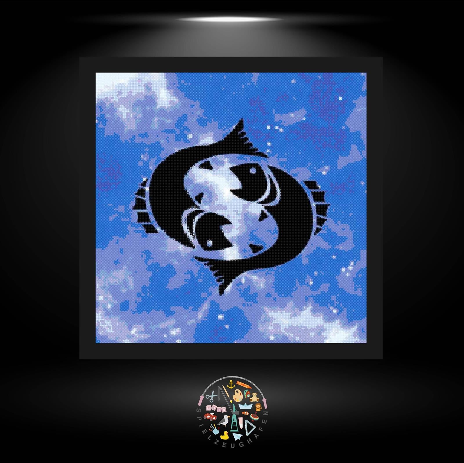 Sternzeichen Blau Fische - Strass / Rhinestone von Spielzeughafen