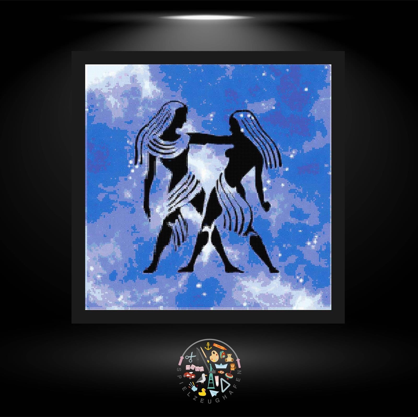 Sternzeichen Zwilling Blau - Strass / Rhinestone von Spielzeughafen