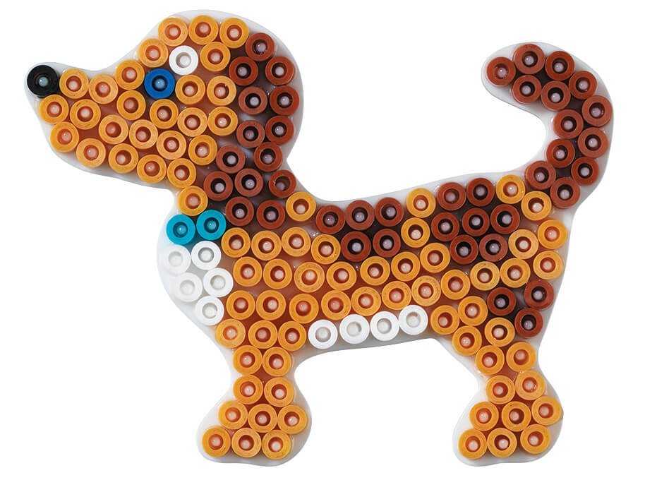Stiftplatte für Midi Bügelperlen, kleiner Hund von Spielzeughafen