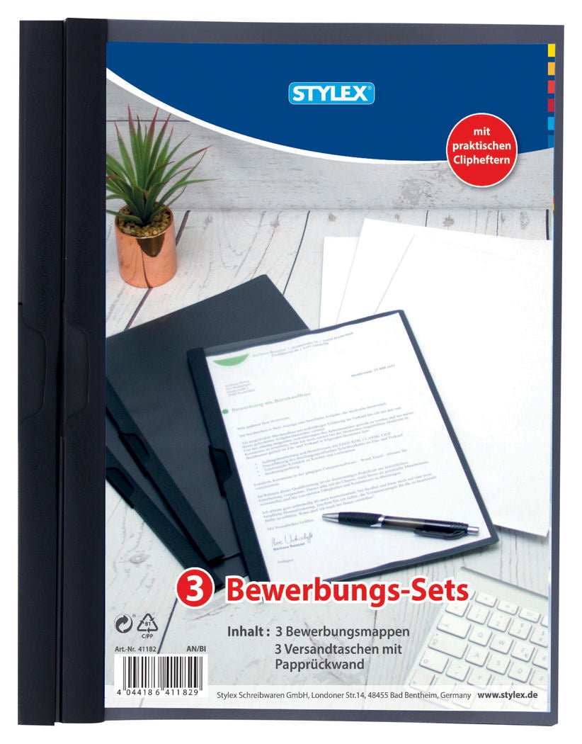STYLEX 3er Bewerbungs Set Bewerbungsmappe Mappe Bewerbung von Spielzeughafen