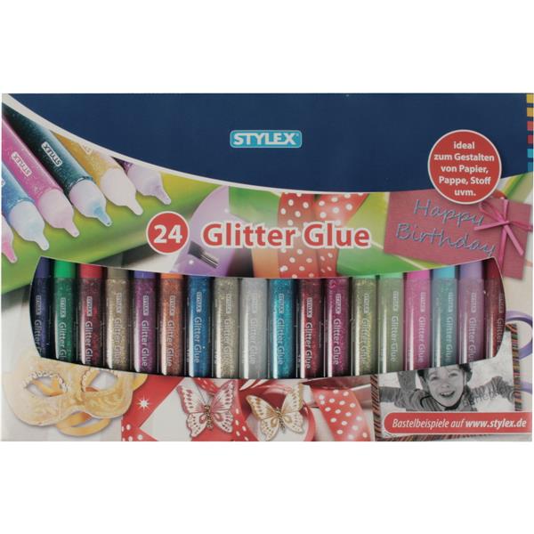 STYLEX Glitter Glue 3D, 24 Tuben von Spielzeughafen