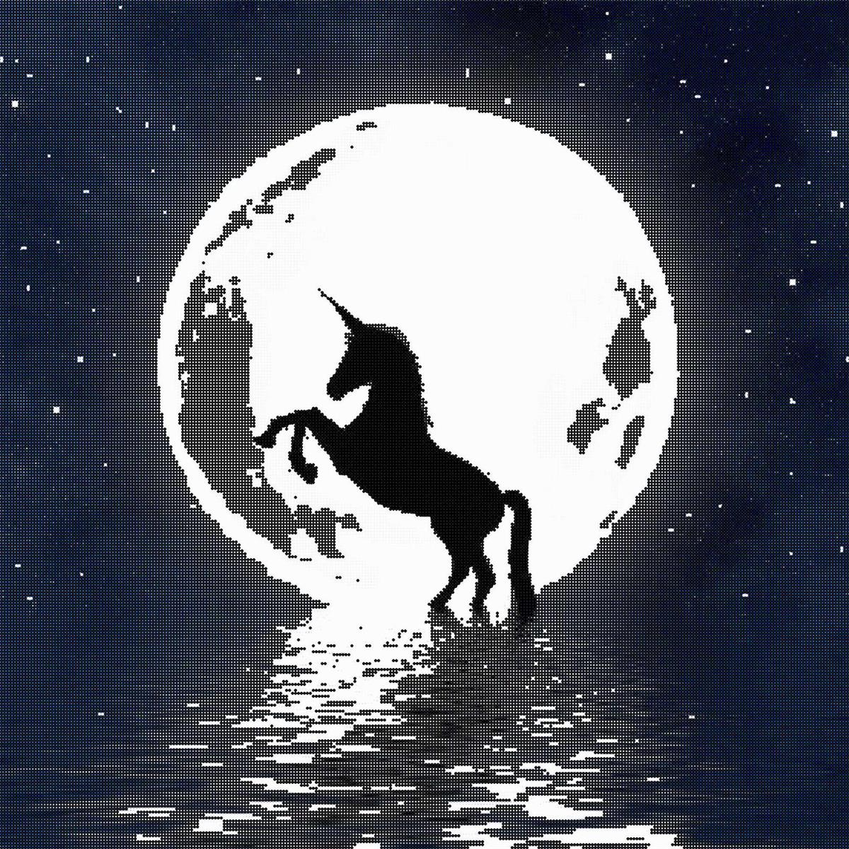 Unicorn and moon - Strass / Rhinestone von Spielzeughafen