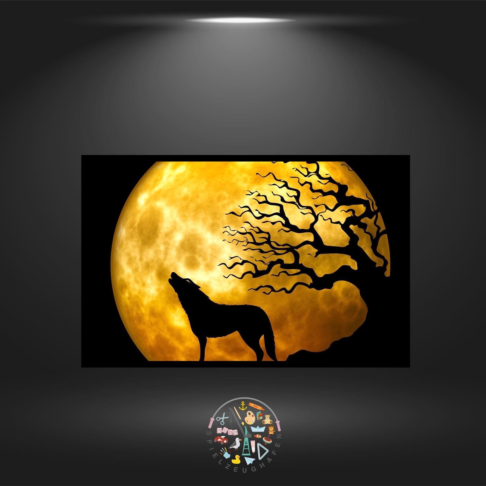 Wolf and moon - Quadratisch von Spielzeughafen