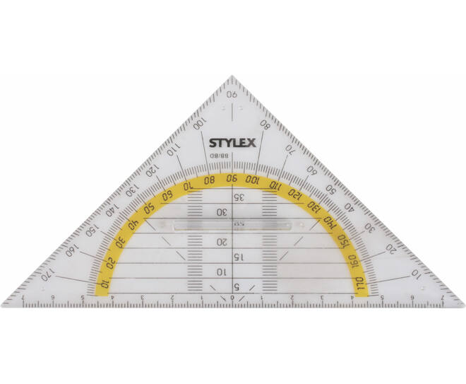 STYLEX Geometriedreieck, 16 cm mit Griff