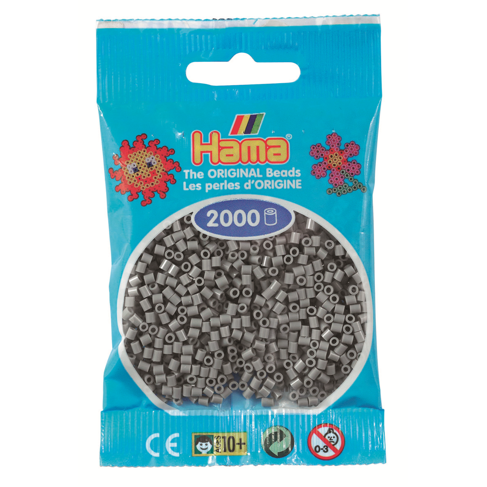 2000 Mini Bügelperlen - Grau