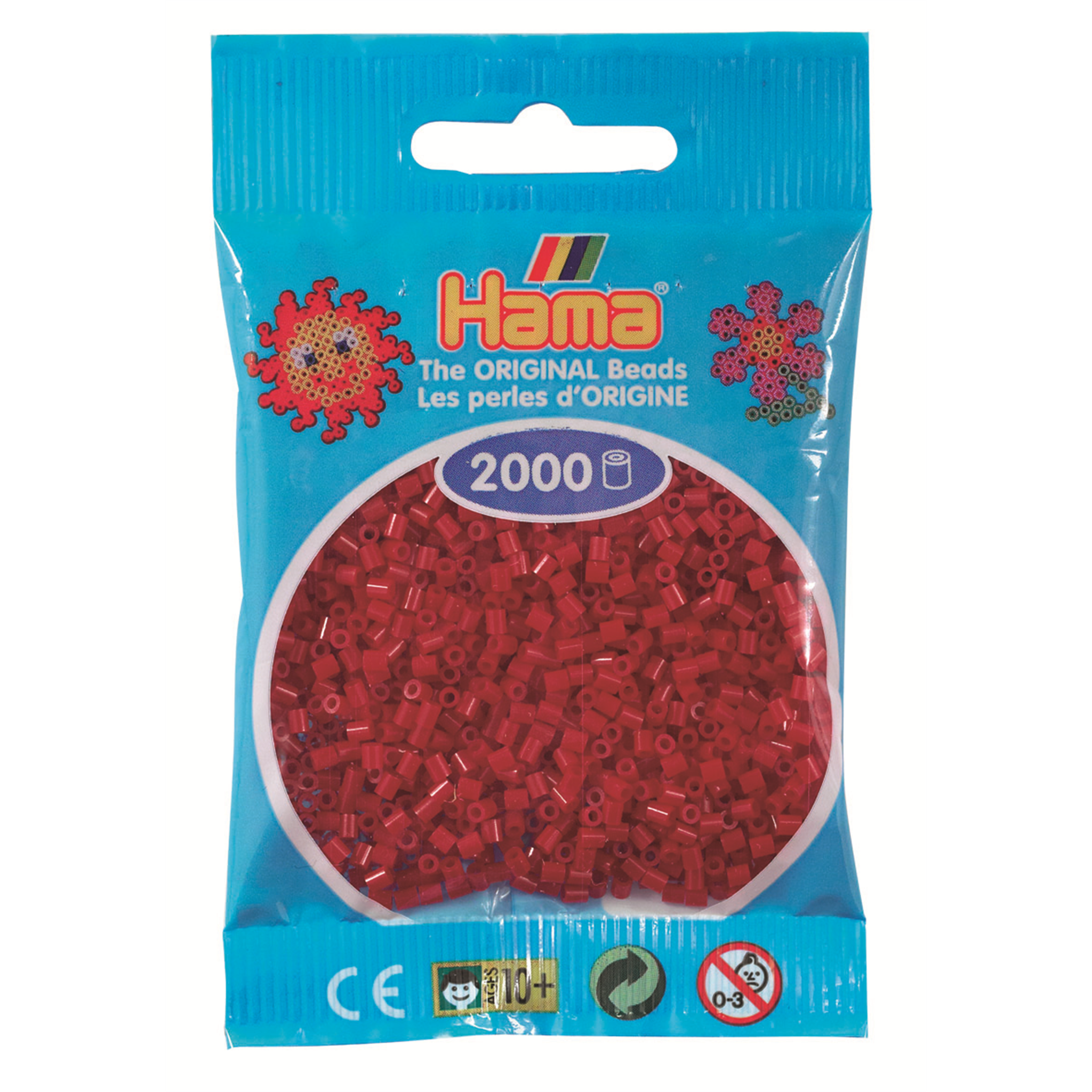 2000 Mini Bügelperlen - Mittelrot