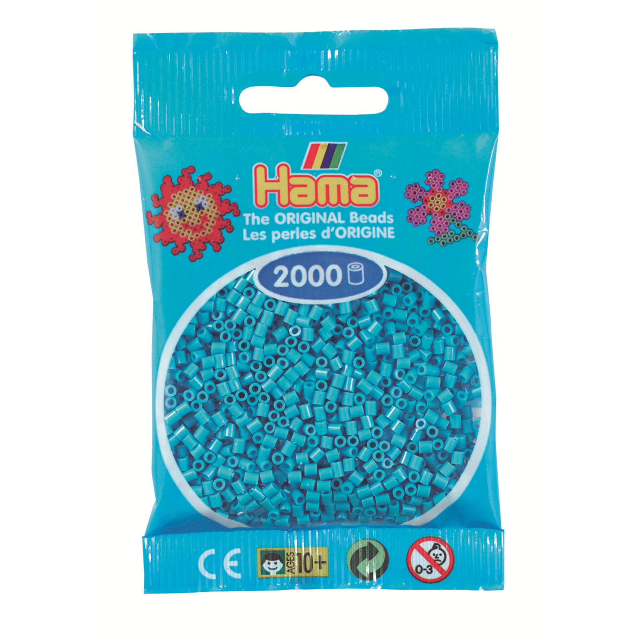 2000 Mini Bügelperlen - Azurblau